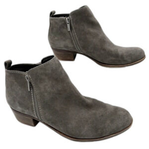 Lucky Brand Basel Smoke Gray Suede Leather Booties Women’s size 11M